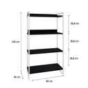 Ver imagem 4 de Estante de Livros Industrial Aço 80CMX146CM 4 Prateleiras Kuadra Preto