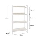 Ver imagem 4 de Estante de Livros Industrial Aço 80CMX146CM 4 Prateleiras Kuadra Branco