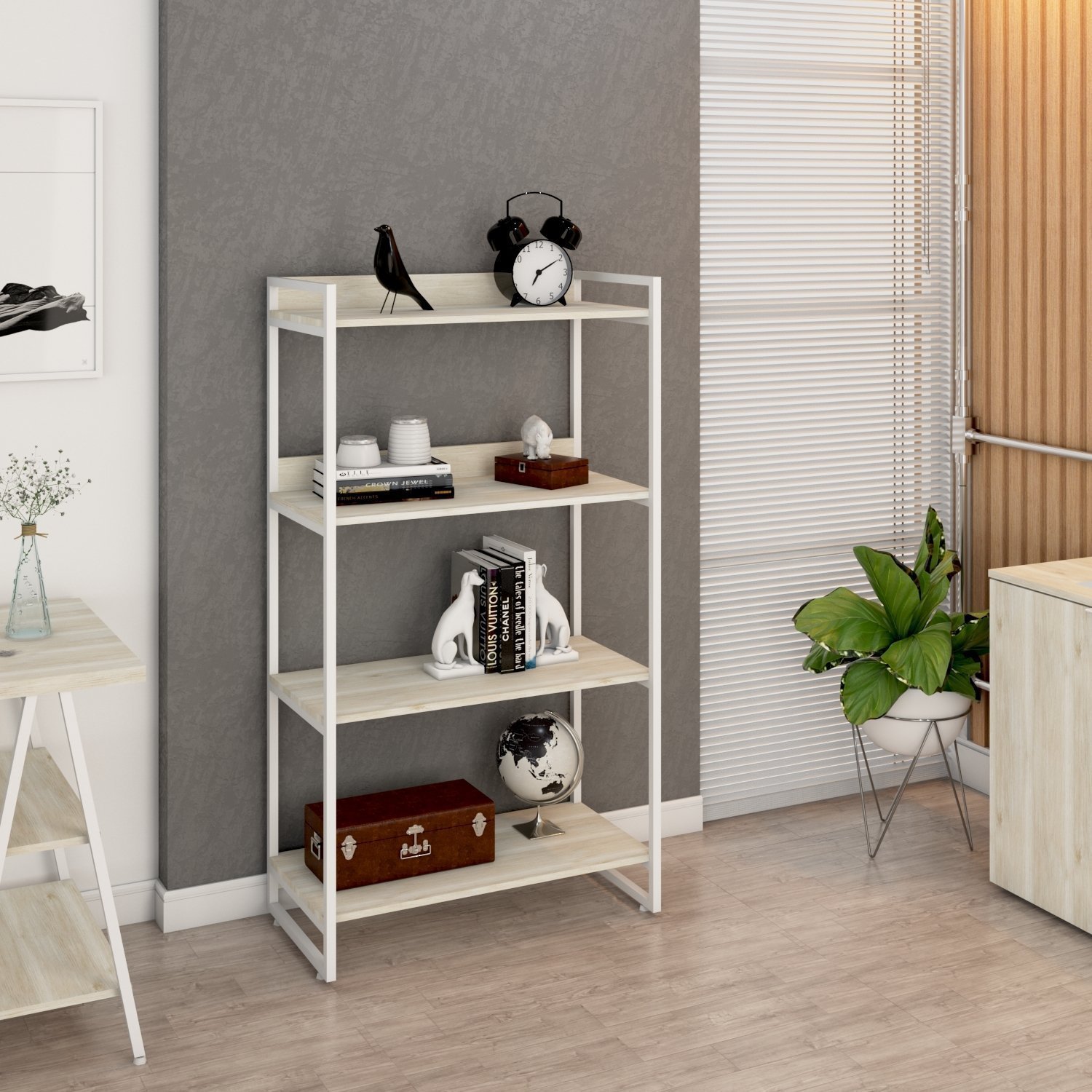 Estante para Livros Industrial 145cmx80cm 4 Prateleiras Kuadra - 6