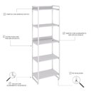 Ver imagem 5 de Estante para Livros Industrial 187cmx60cm 5 Prateleiras Kuadra