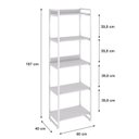 Ver imagem 4 de Estante de Livros Industrial Aço 60CMX187CM 5 Prateleiras Kuadra Branco