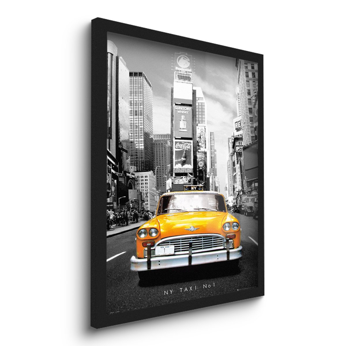 Quadro Decorativo Taxi Amarelo New York 45x33 C/vidro