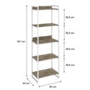 Ver imagem 4 de Estante para Livros Industrial 187cmx60cm 5 Prateleiras Kuadra