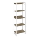 Ver imagem 3 de Estante de Livros Industrial Aço 60CMX187CM 5 Prateleiras Kuadra Marrom
