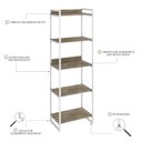 Ver imagem 5 de Estante para Livros Industrial 187cmx60cm 5 Prateleiras Kuadra