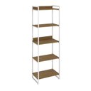 Ver imagem 3 de Estante de Livros Industrial Aço 60CMX187CM 5 Prateleiras Kuadra Marrom