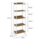 Ver imagem 4 de Estante de Livros Industrial Aço 60CMX187CM 5 Prateleiras Kuadra Marrom