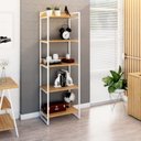 Ver imagem 6 de Estante de Livros Industrial Aço 60CMX187CM 5 Prateleiras Kuadra Marrom