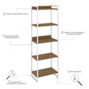 Ver imagem 5 de Estante para Livros Industrial 187cmx60cm 5 Prateleiras Kuadra