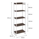 Ver imagem 4 de Estante de Livros Industrial Aço 60CMX187CM 5 Prateleiras Kuadra Marrom