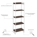 Ver imagem 5 de Estante para Livros Industrial 187cmx60cm 5 Prateleiras Kuadra