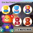 Ver imagem 5 de Luminária Ursinho Abajur LED Infantil para Pintar + Kit Pintura Tinta Guache Pincel Paleta