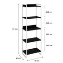 Ver imagem 4 de Estante de Livros Industrial Aço 60CMX187CM 5 Prateleiras Kuadra Preto