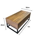 Ver imagem 4 de Mesa de Centro Baú Elevável Preto Vira Mesa de Apoio Mdf 15mm e Ferro