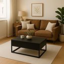 Ver imagem 2 de Mesa de Centro Baú Elevável Preto Vira Mesa de Apoio Mdf 15mm e Ferro