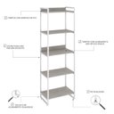 Ver imagem 5 de Estante de Livros Industrial Aço 60cmx187cm 5 Prateleiras Kuadra