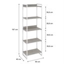 Ver imagem 4 de Estante de Livros Industrial Aço 60cmx187cm 5 Prateleiras Kuadra