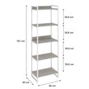 Ver imagem 4 de Estante de Livros Industrial Aço 60CMX187CM 5 Prateleiras Kuadra Branco