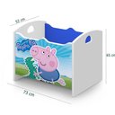 Ver imagem 4 de Baú Organizador Infantil Peppa George George Azul Branco Acetinado