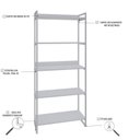 Ver imagem 5 de Estante para Livros Industrial 187cmx80cm 5 Prateleiras Kuadra