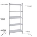 Ver imagem 5 de Estante de Livros Industrial Aço 80CMX187CM 5 Prateleiras Kuadra Branco