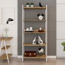 Ver imagem 1 de Estante de Livros Industrial Aço 80CMX187CM 5 Prateleiras Kuadra Marrom