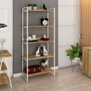 Ver imagem 6 de Estante de Livros Industrial Aço 80CMX187CM 5 Prateleiras Kuadra Marrom