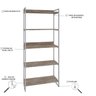 Estante para Livros Industrial 187cmx80cm 5 Prateleiras Kuadra - 5