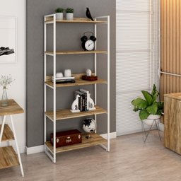 Estante para Livros Industrial 187cmx80cm 5 Prateleiras Kuadra - 6