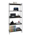 Ver imagem 2 de Estante de Livros Industrial Aço 80CMX187CM 5 Prateleiras Kuadra Marrom