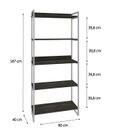 Ver imagem 4 de Estante de Livros Industrial Aço 80CMX187CM 5 Prateleiras Kuadra Marrom