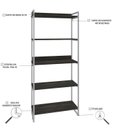 Ver imagem 5 de Estante de Livros Industrial Aço 80CMX187CM 5 Prateleiras Kuadra Marrom