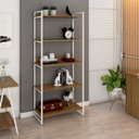 Ver imagem 6 de Estante de Livros Industrial Aço 80CMX187CM 5 Prateleiras Kuadra Marrom