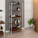 Ver imagem 6 de Estante de Livros Industrial Aço 80CMX187CM 5 Prateleiras Kuadra Marrom