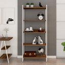 Ver imagem 1 de Estante de Livros Industrial Aço 80CMX187CM 5 Prateleiras Kuadra Marrom