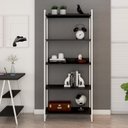 Ver imagem 1 de Estante de Livros Industrial Aço 80CMX187CM 5 Prateleiras Kuadra Preto