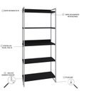 Ver imagem 5 de Estante de Livros Industrial Aço 80CMX187CM 5 Prateleiras Kuadra Preto