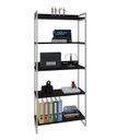 Ver imagem 2 de Estante de Livros Industrial Aço 80CMX187CM 5 Prateleiras Kuadra Preto