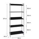 Ver imagem 4 de Estante de Livros Industrial Aço 80CMX187CM 5 Prateleiras Kuadra Preto