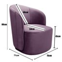 Ver imagem 2 de Poltrona Stela Decorativa em Veludo Confortável Roxo 380 Bella Decor