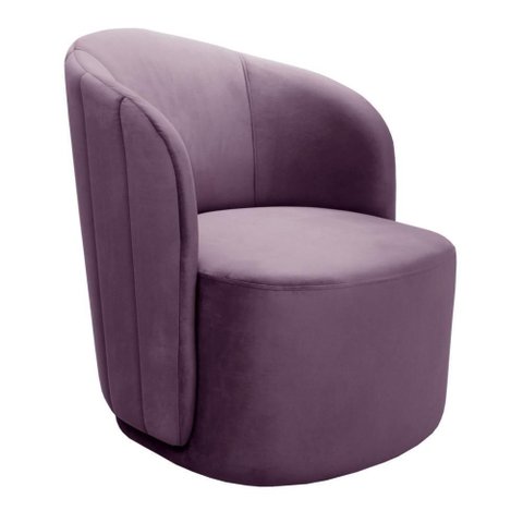 Poltrona Stela Decorativa em Veludo Confortável Roxo 380 Bella Decor