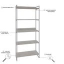 Ver imagem 5 de Estante de Livros Industrial Aço 80CMX187CM 5 Prateleiras Kuadra Branco