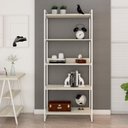 Ver imagem 1 de Estante de Livros Industrial Aço 80CMX187CM 5 Prateleiras Kuadra Branco