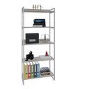 Ver imagem 2 de Estante de Livros Industrial Aço 80CMX187CM 5 Prateleiras Kuadra Branco