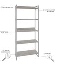 Ver imagem 5 de Estante para Livros Industrial 187cmx80cm 5 Prateleiras Kuadra