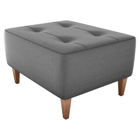 Puff Decorativo para Sala Piva 62x52 Cm E425 Milani Store Cinza