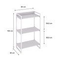 Ver imagem 4 de Estante de Livros Industrial Aço 60CMX104CM 3 Prateleiras Kuadra Branco
