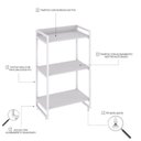 Ver imagem 5 de Estante de Livros Industrial Aço 60CMX104CM 3 Prateleiras Kuadra Branco
