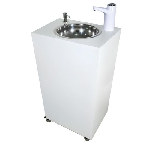 Pia Portátil para Profissionais da Saúde em Madeira Branca - Torneira Eletrônica - Ultra Móveis