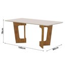 Ver imagem 5 de Mesa de Jantar Liz 160x80cm Vidro 25mm Cinamomo Off White com Kit 6 Cadeiras Veludo Bege - Valdemóve